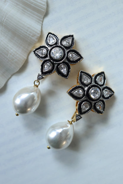 Polki & Baroque Pearl Embellished Earrings 