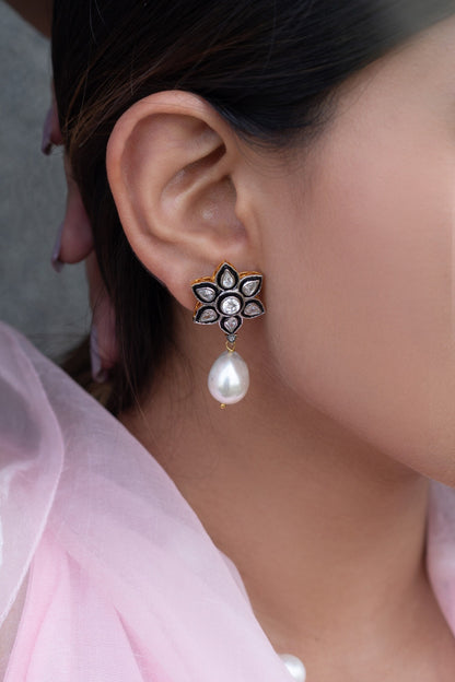 Polki & Baroque Pearl Embellished Earrings 