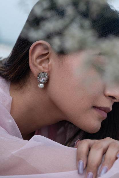 Polki & Pearl Drop Earrings 