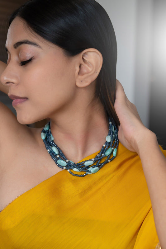 Stone Embellished Multi Layered Necklace 
