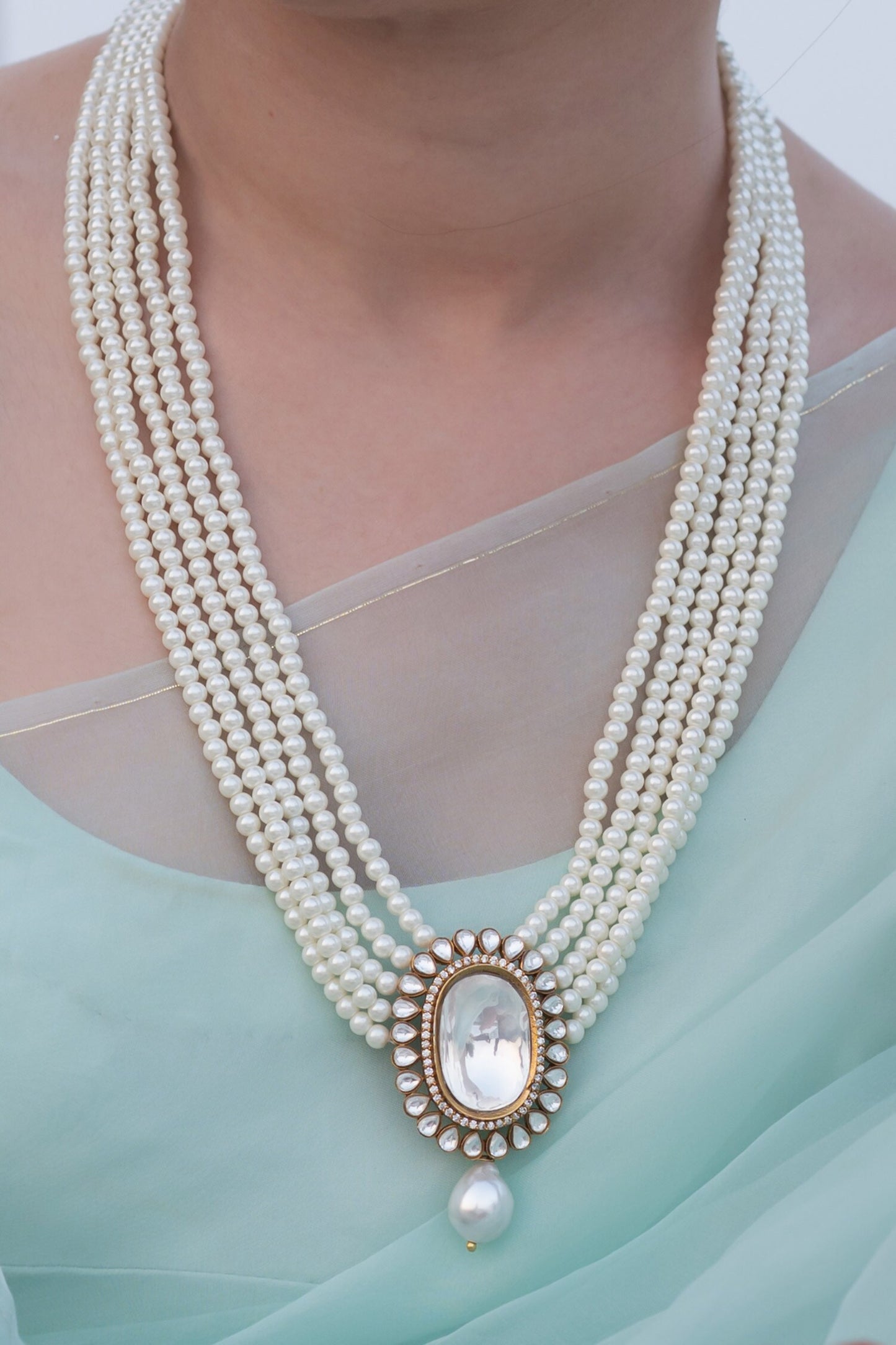 Polki & Pearl Embellished Necklace 