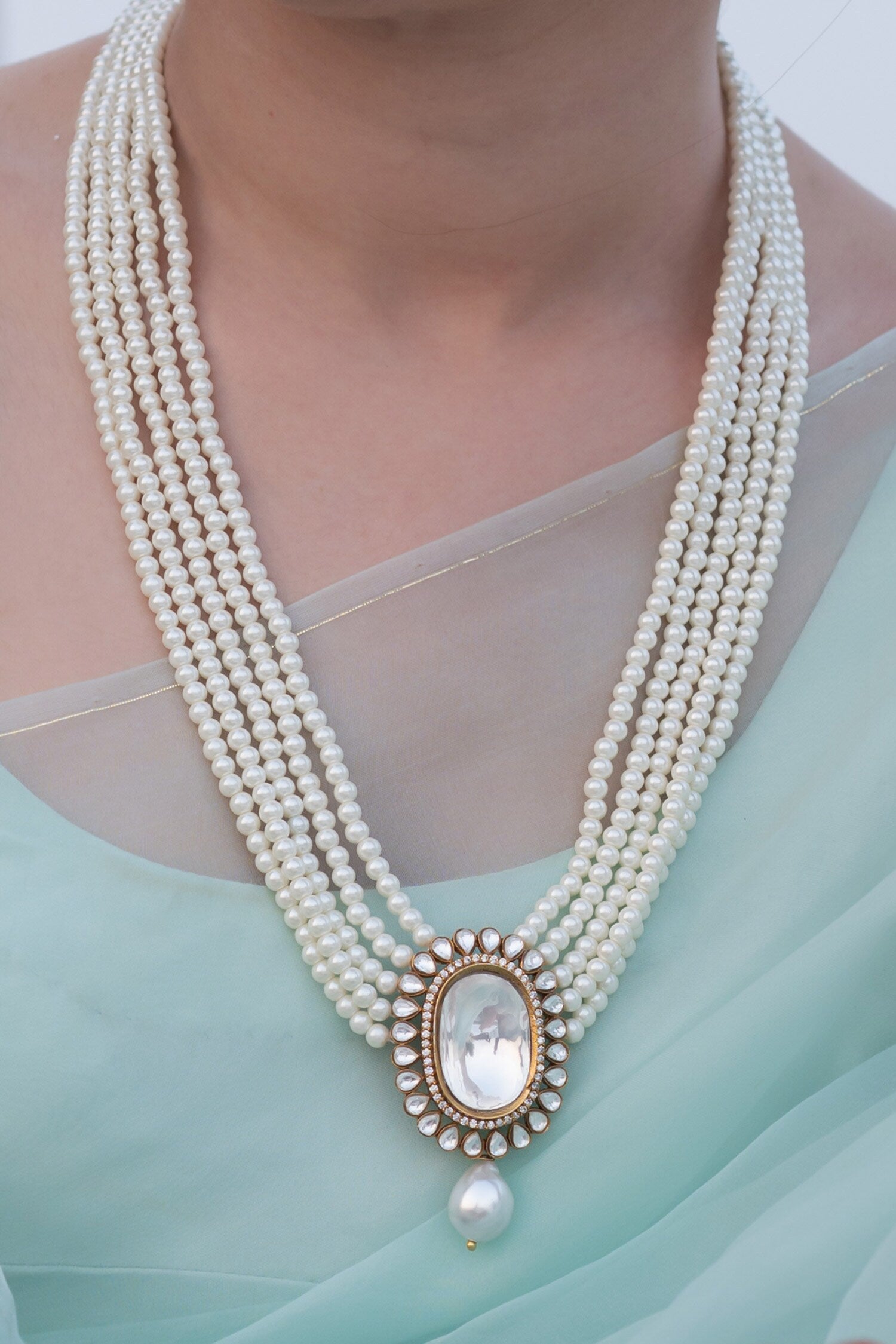 Polki & Pearl Embellished Necklace 