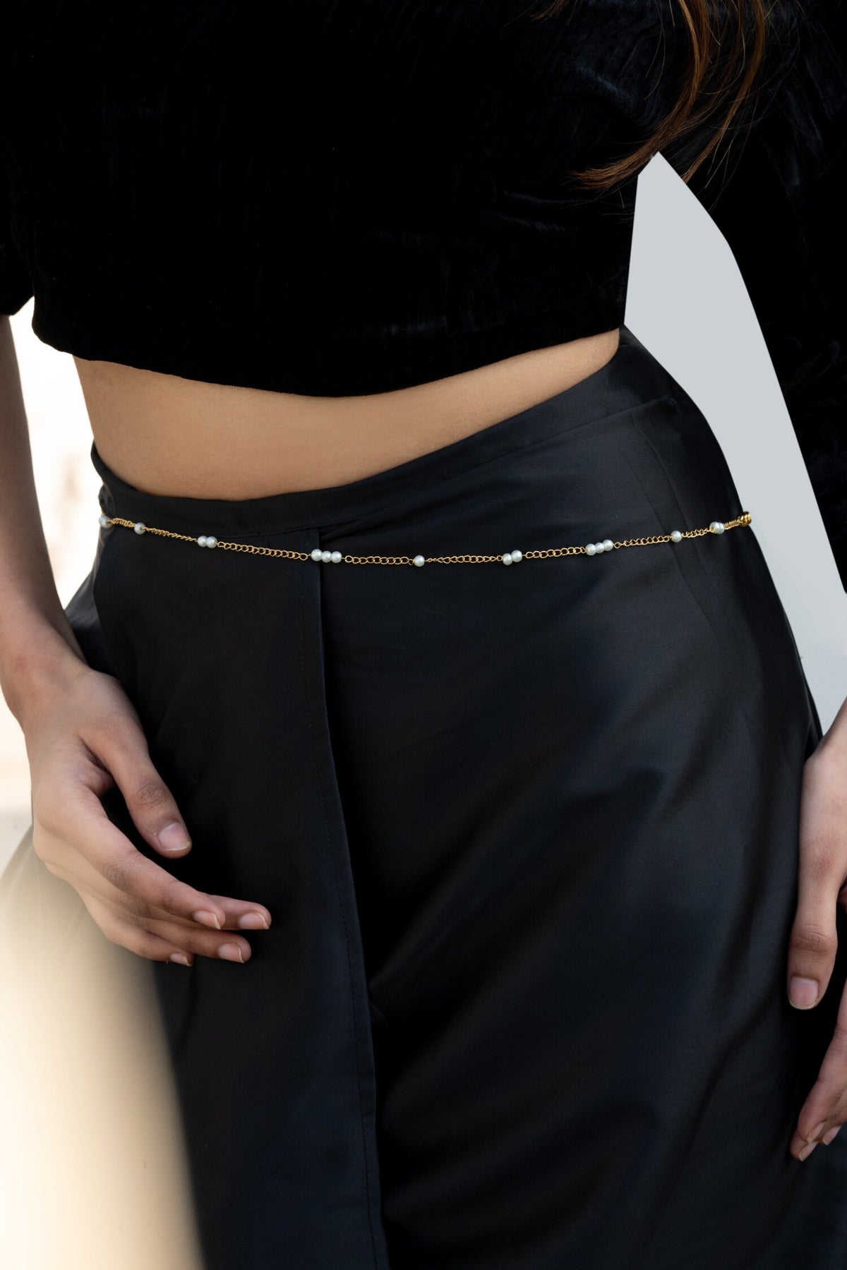Gold Shell Pearls Kamarbandh 