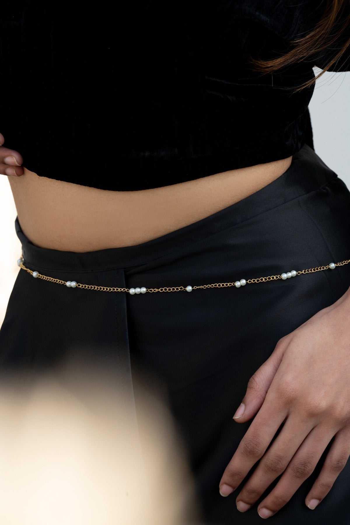 Gold Shell Pearls Kamarbandh 