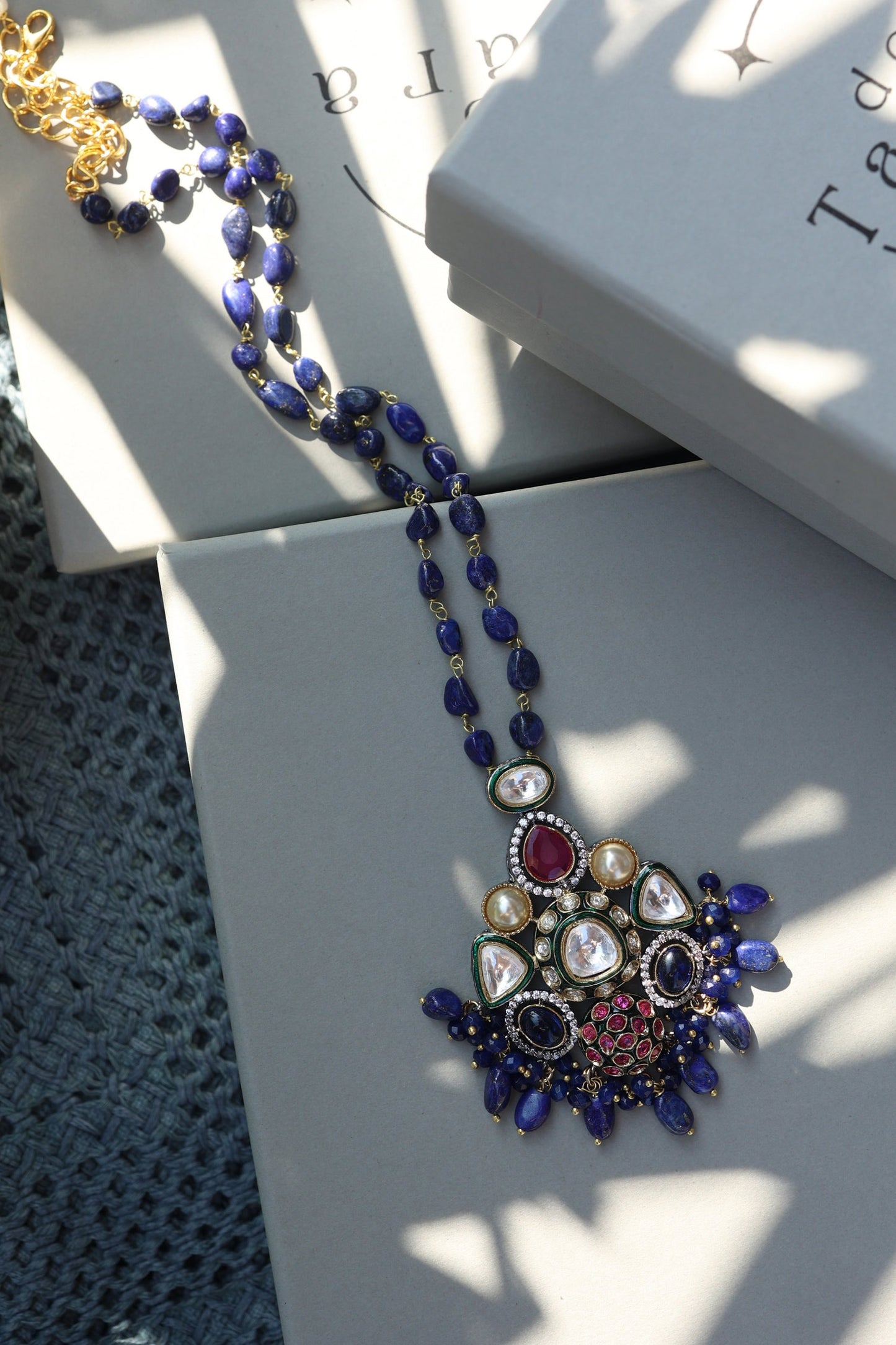 Victorian Embellished Long Pendant Necklace 
