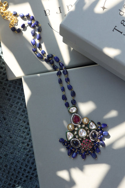 Victorian Embellished Long Pendant Necklace 