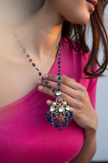 Victorian Embellished Long Pendant Necklace 