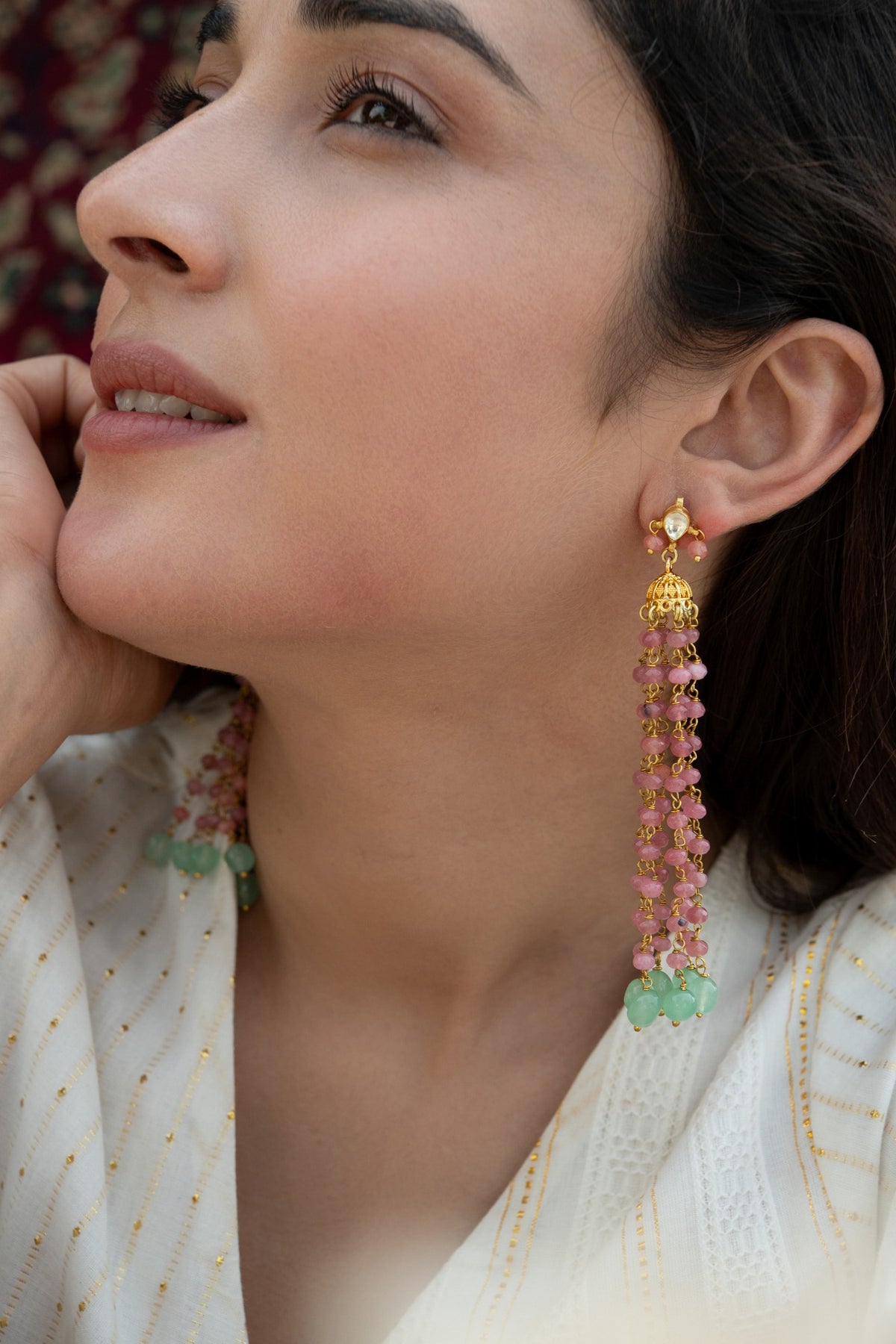 Embellished Long Jhumka Earrings 
