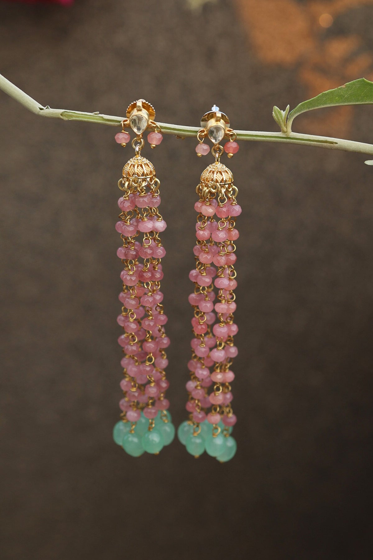 Embellished Long Jhumka Earrings 
