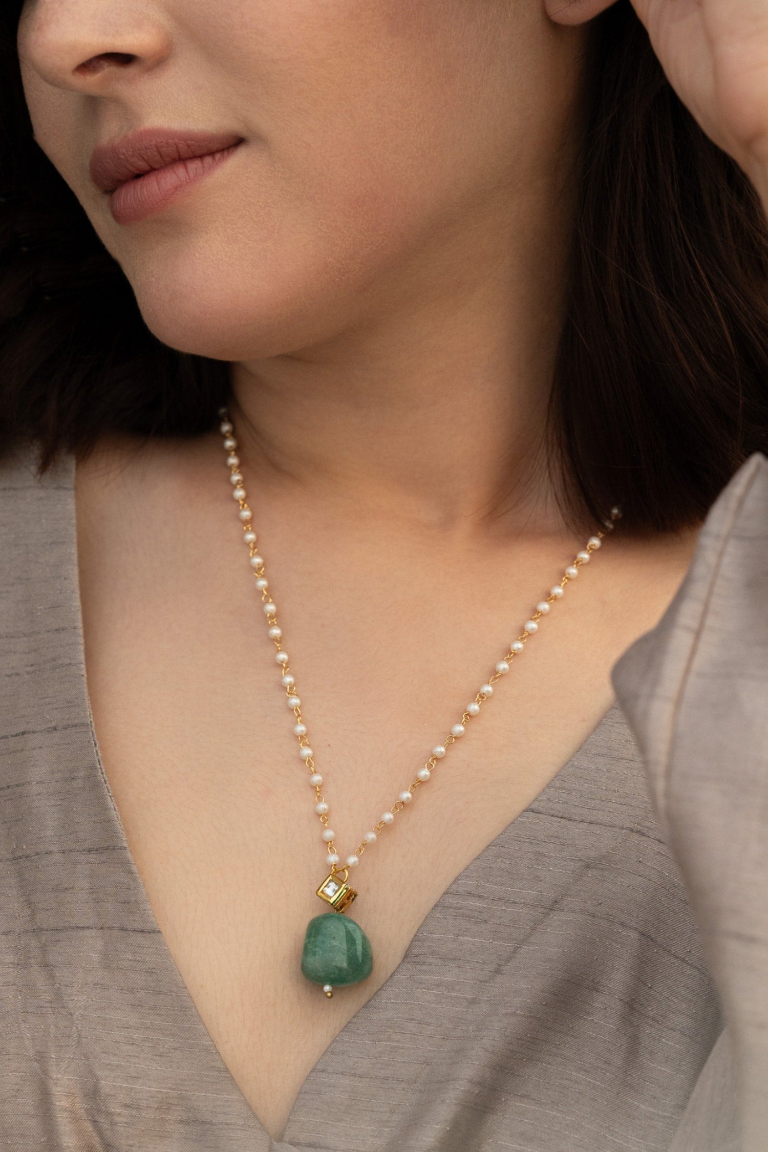 Embellished Long Pendant Necklace 