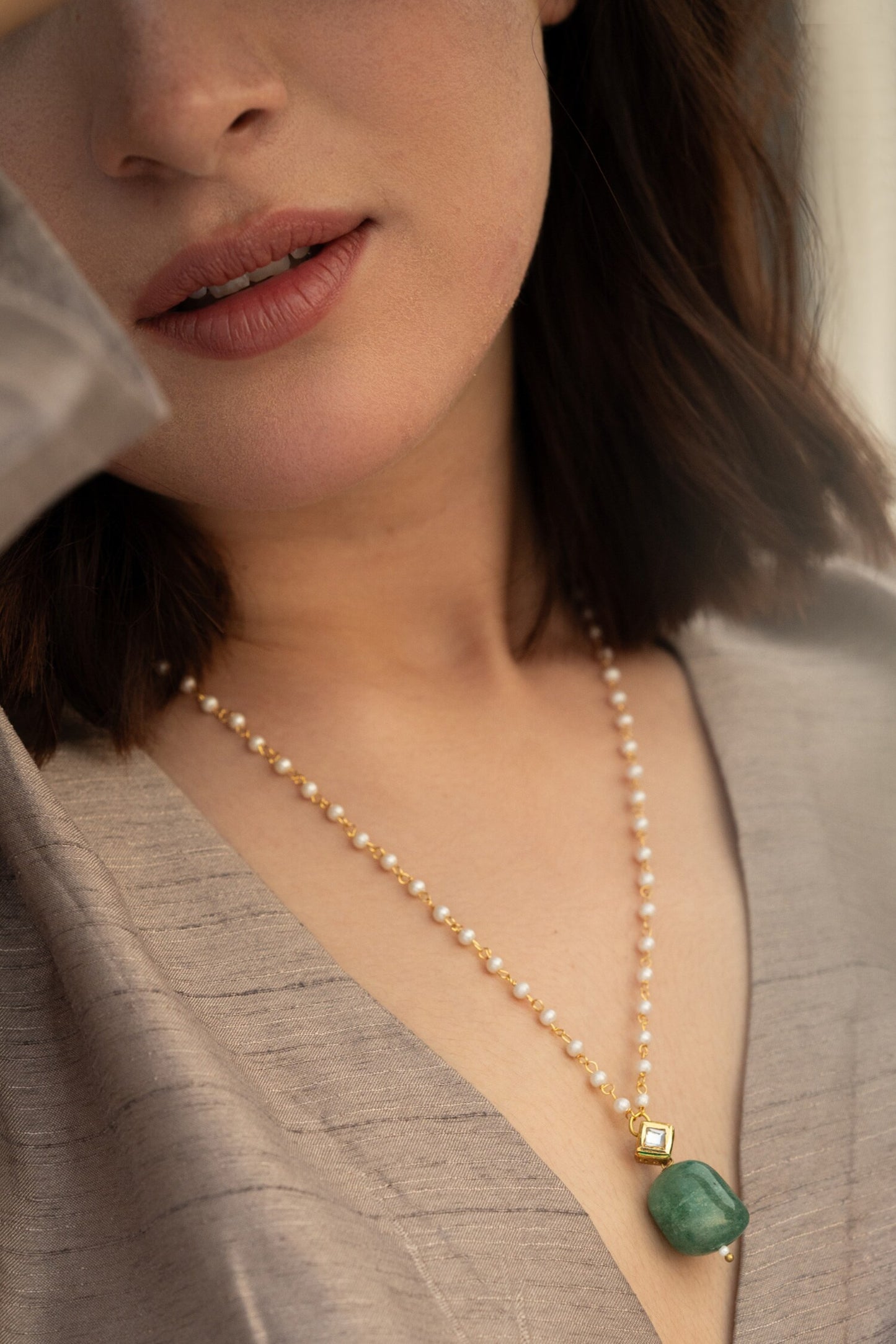 Embellished Long Pendant Necklace 