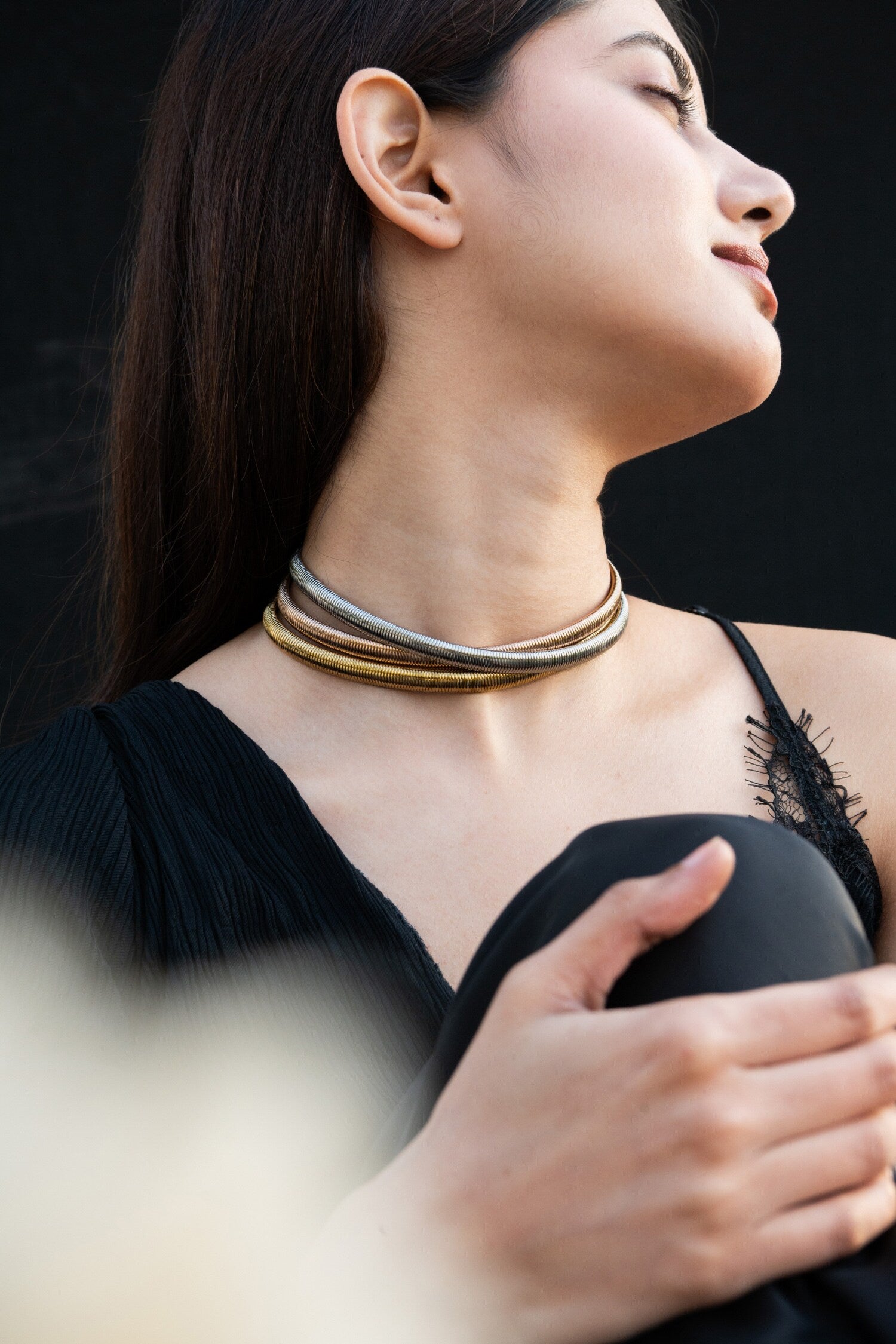 Cross Chain Colorblock Choker 