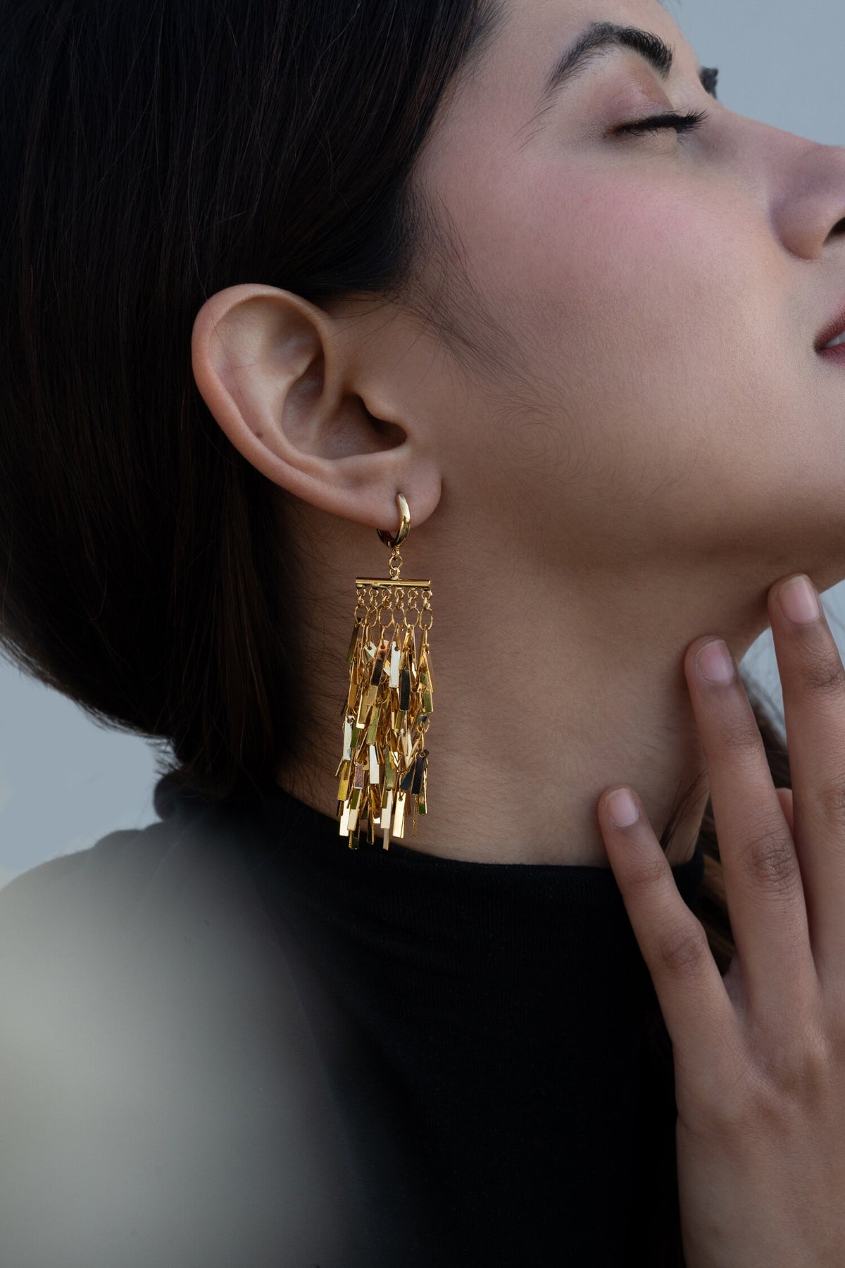 Geometric Carved Danglers 