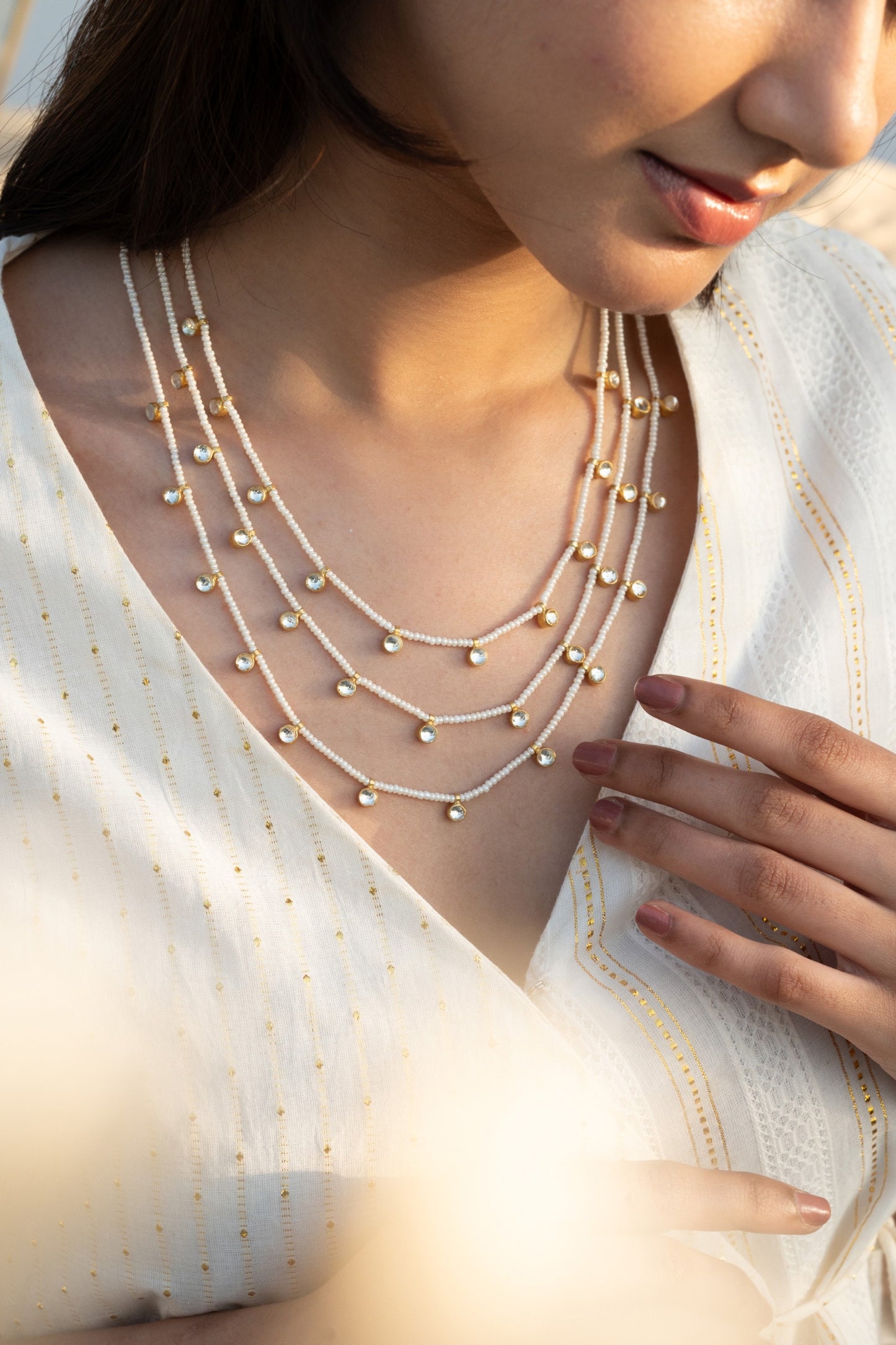 Kundan Embellished Layered Necklace 