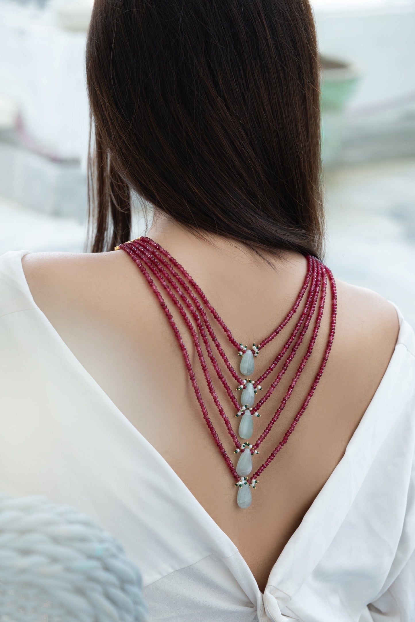 Shell Pearl Embellished Layered Necklace 