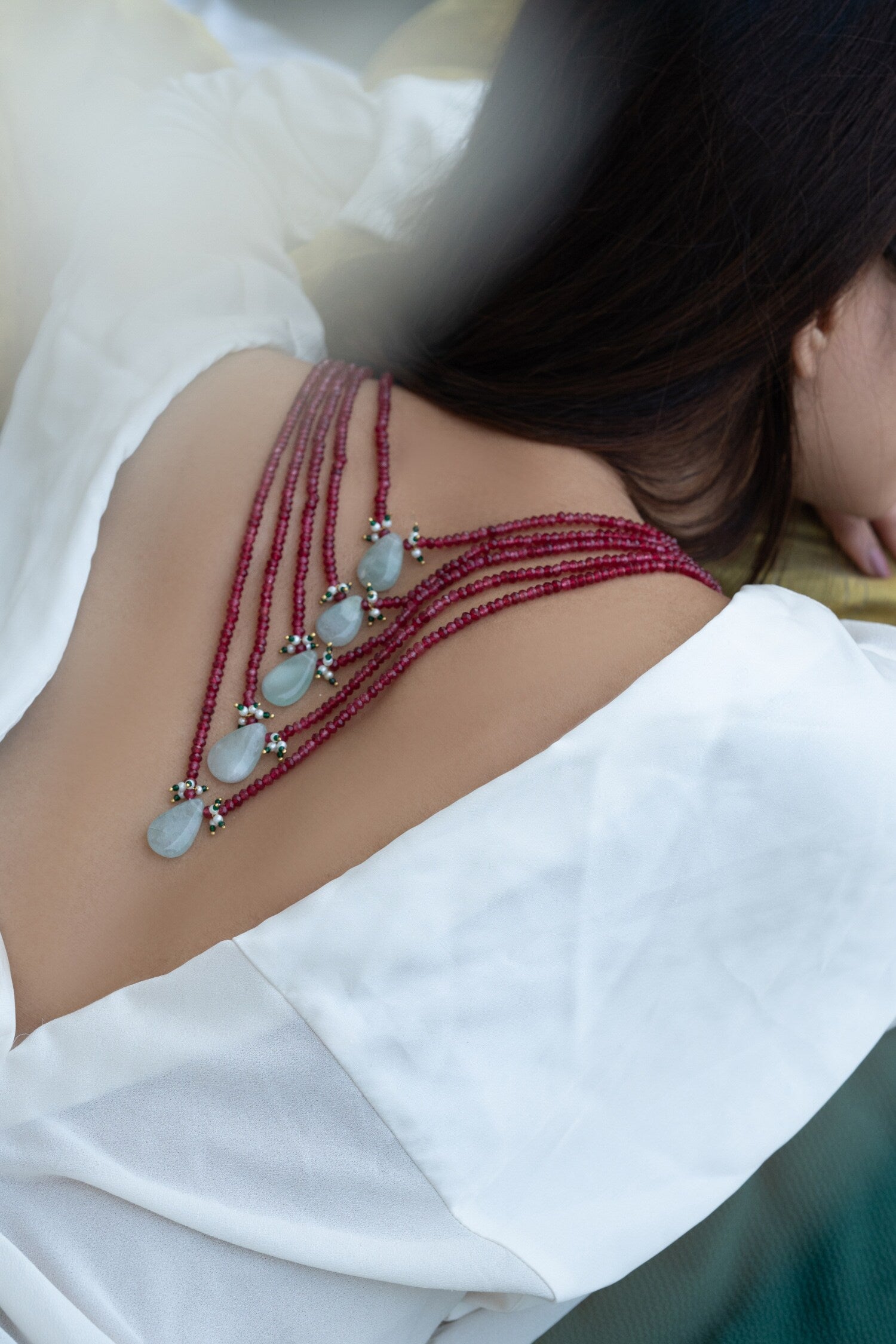Shell Pearl Embellished Layered Necklace 