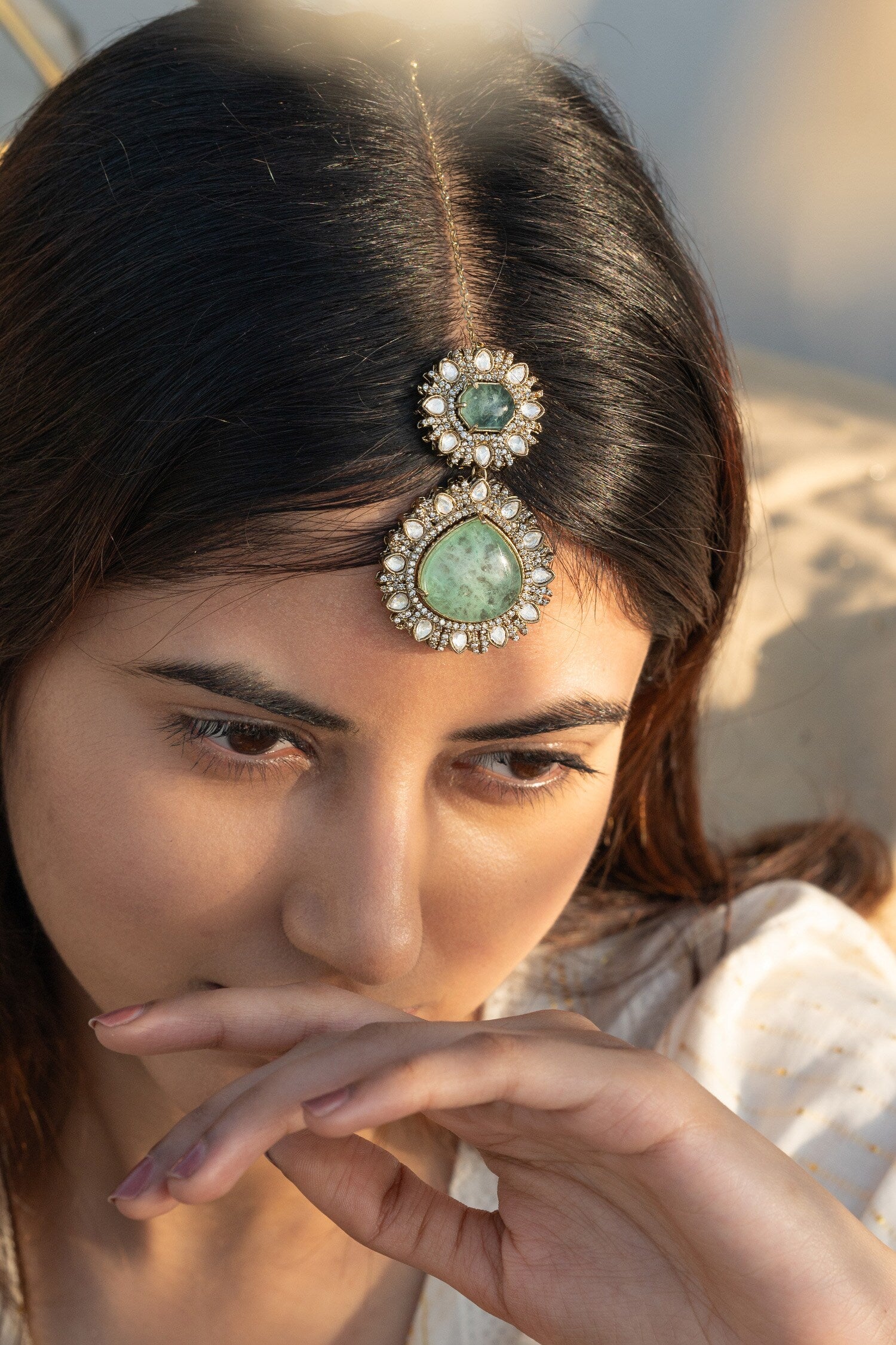 Victorian Polki Embellished Maangtikka 