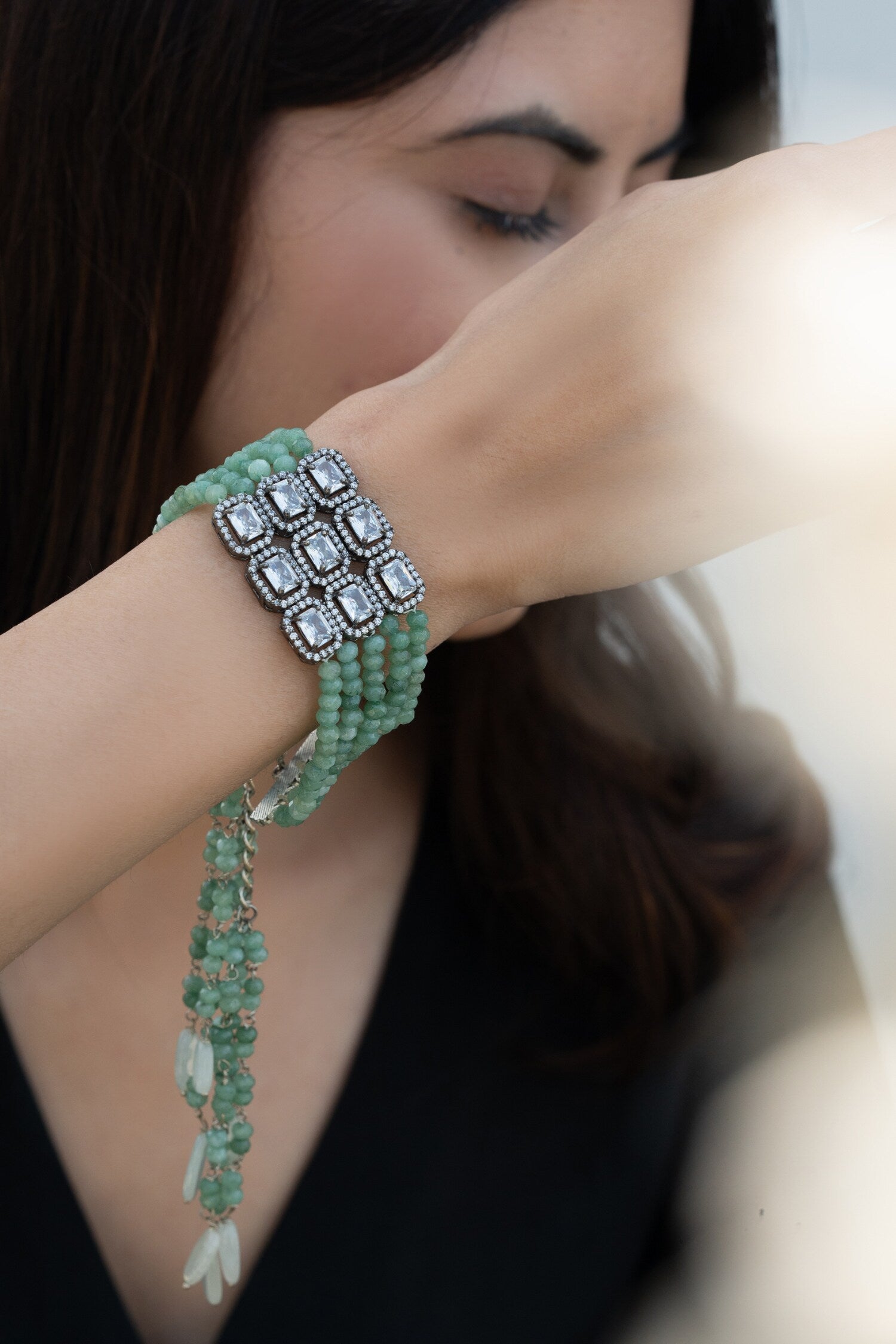 Faux Diamond Studded Bracelet 