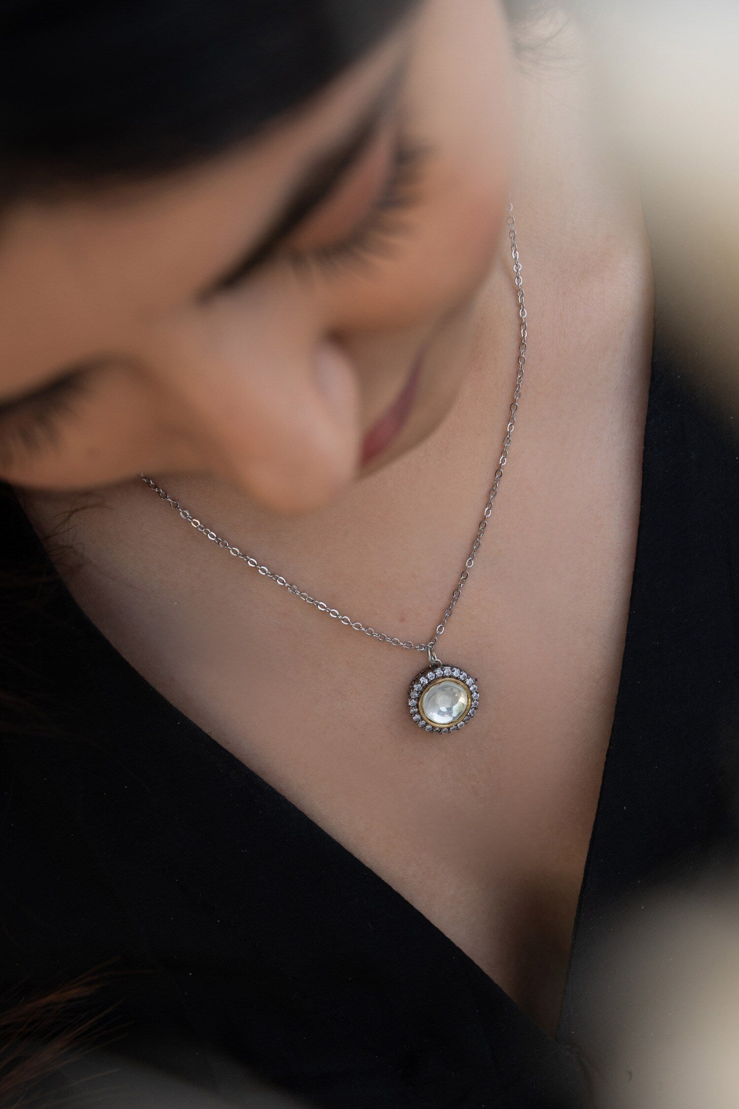 Polki Studded Pendant Necklace 