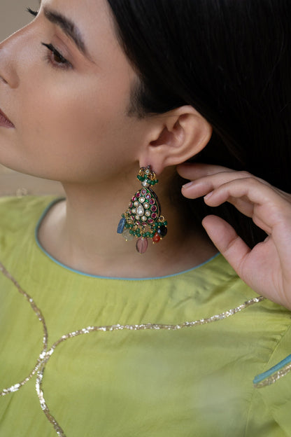 Tear Drop Carved Earrings 