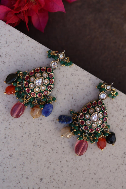 Tear Drop Carved Earrings 
