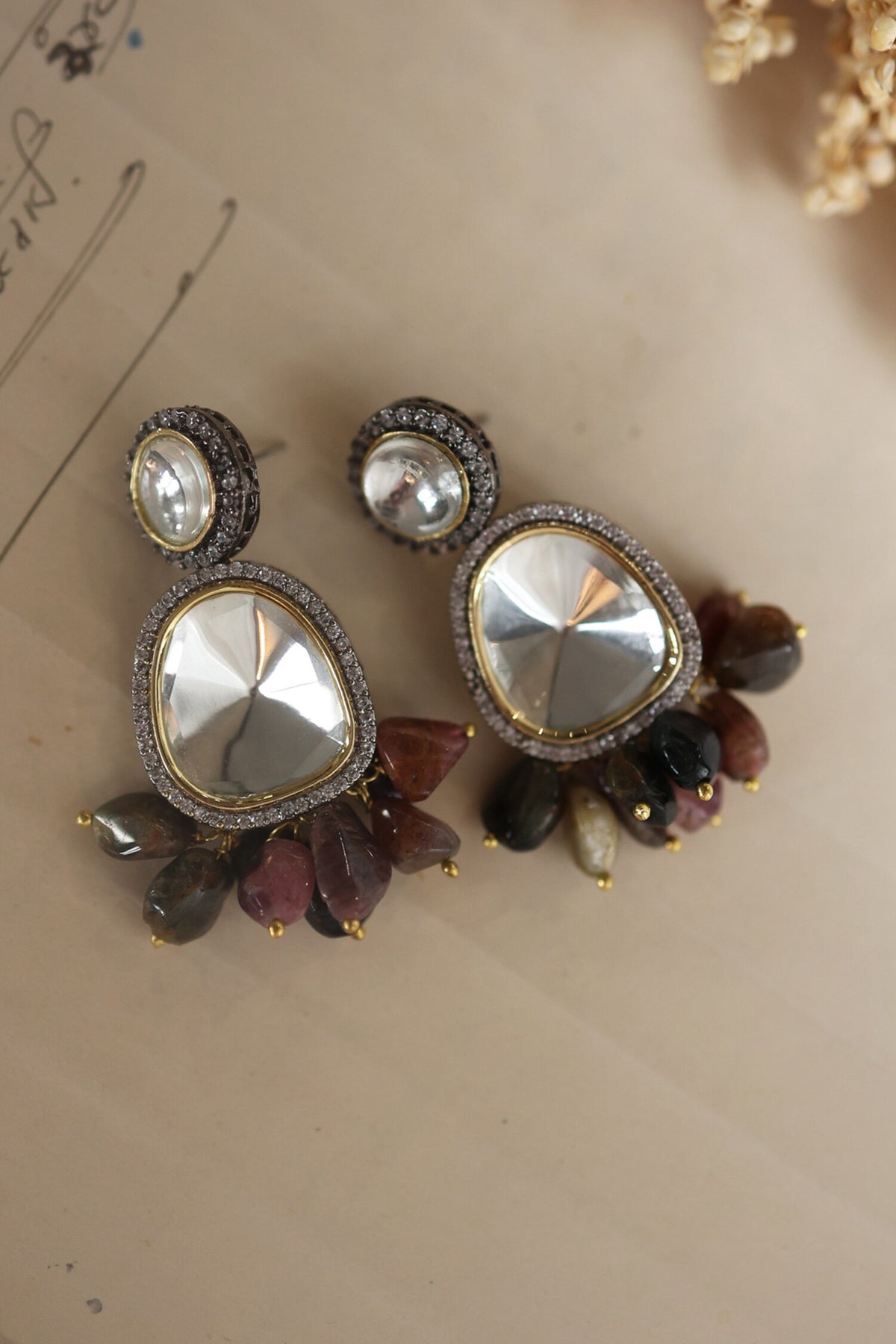 Cubic Zirconia Studded Earrings 