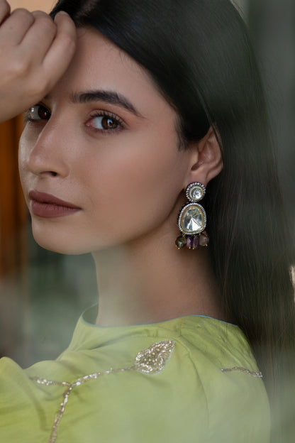 Cubic Zirconia Studded Earrings 