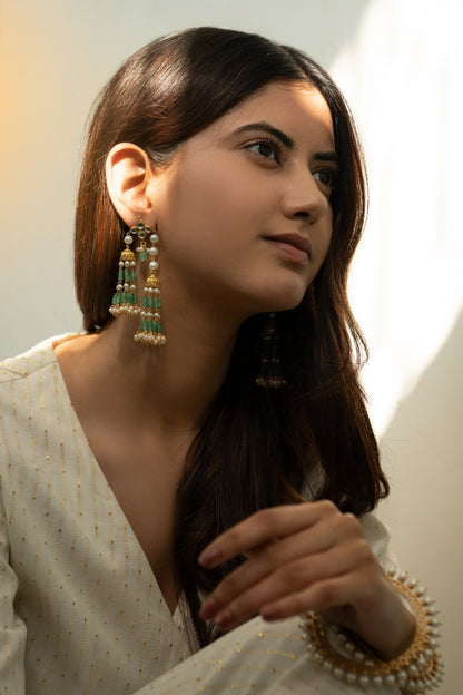 Shell Pearl Embellished Jhumkas 