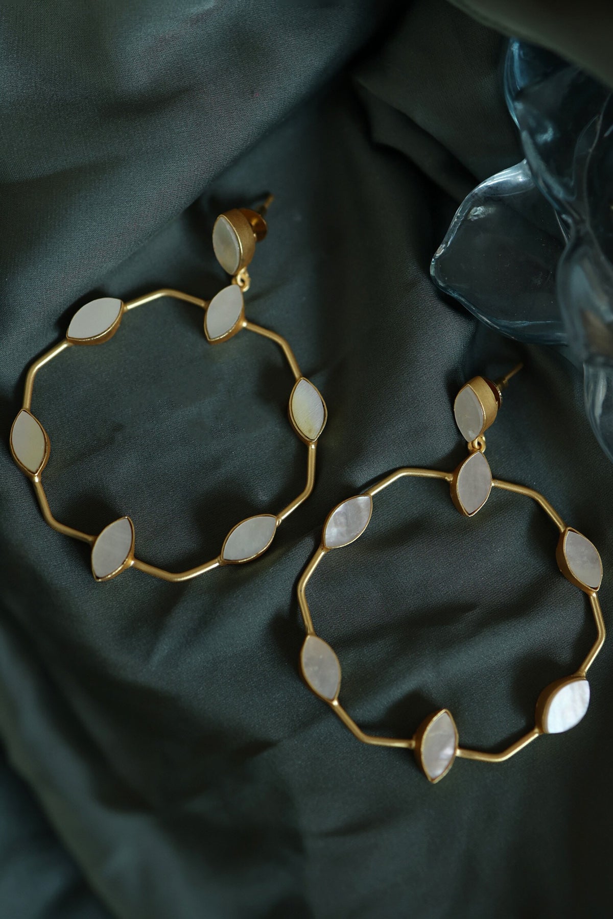 Mother Of Pearl Studded Earrings 