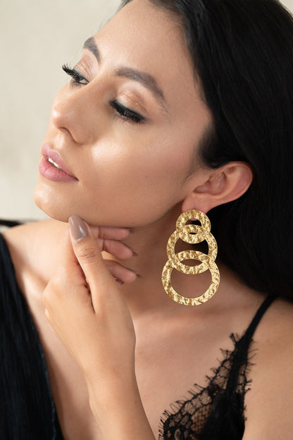 Textured Chain Pattern Earrings 