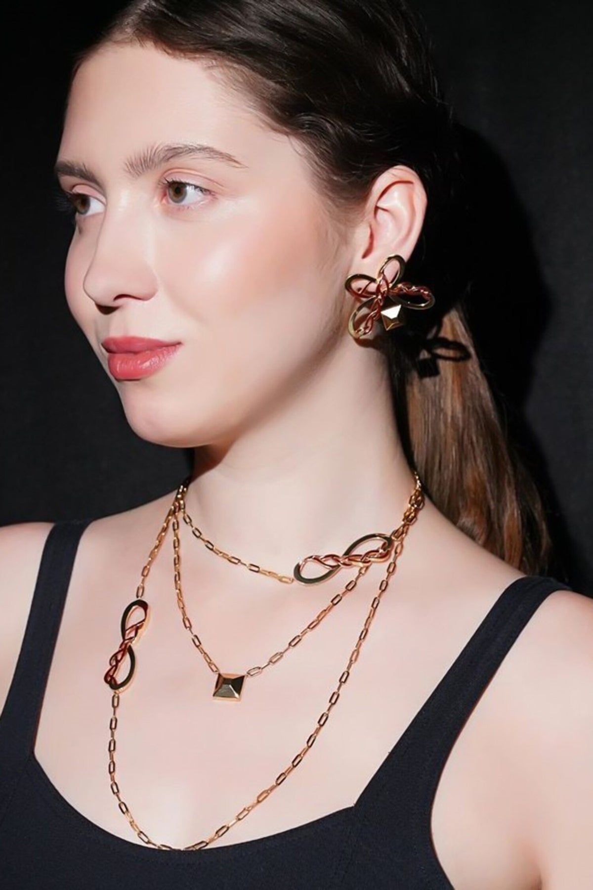 Infinity Carved Necklace Set 
