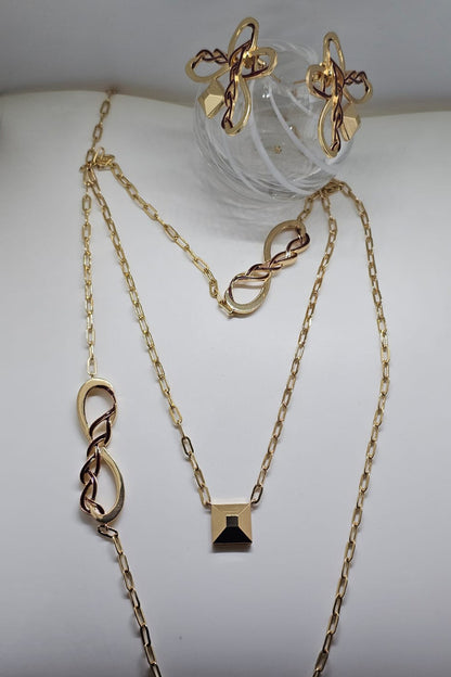 Infinity Carved Necklace Set 