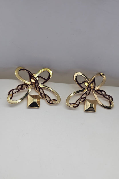 Butterfly Pattern Enamelled Earrings 