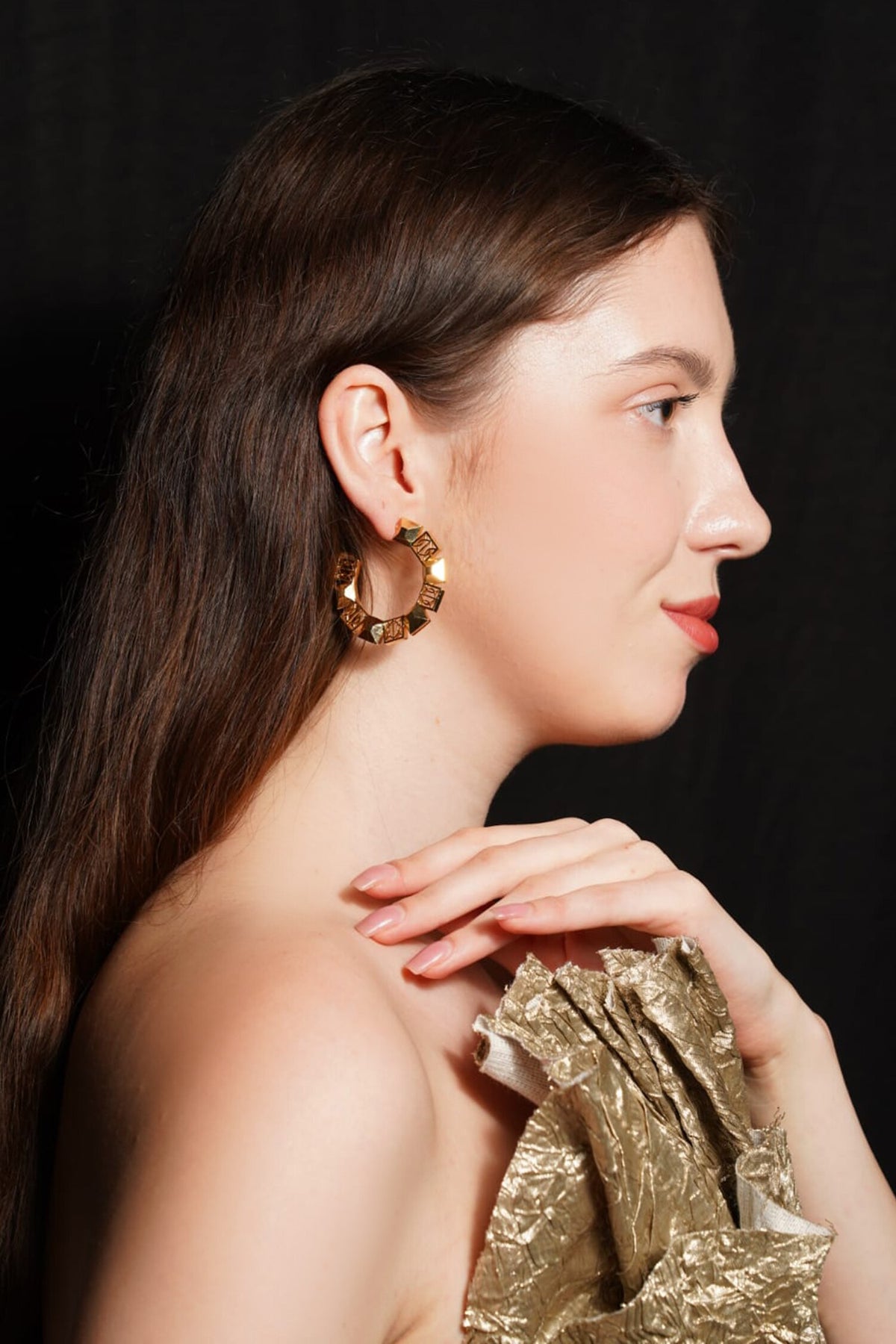Spaced Small Carved Hoops 