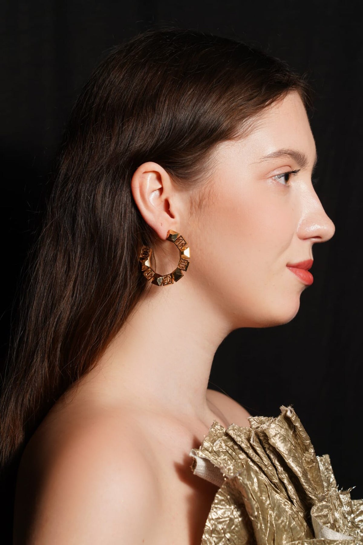 Spaced Small Carved Hoops 
