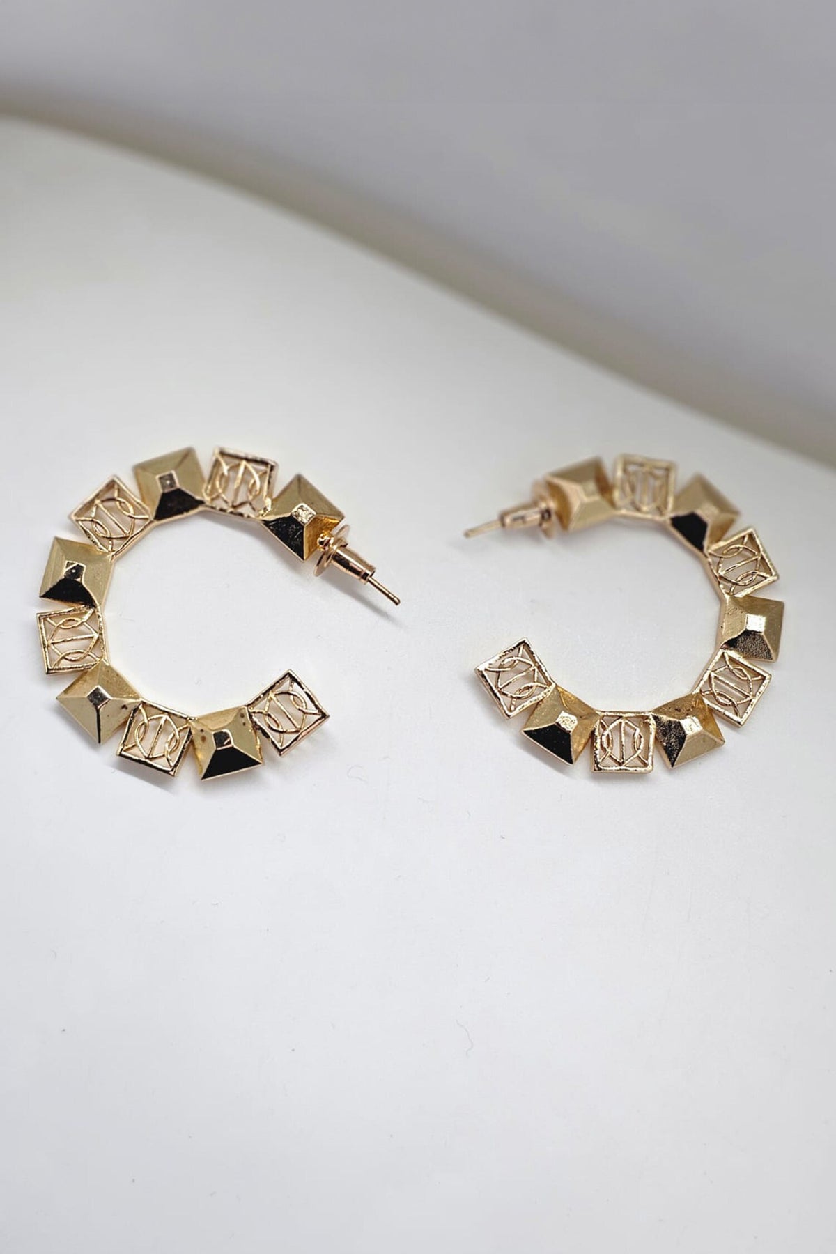 Spaced Small Carved Hoops 
