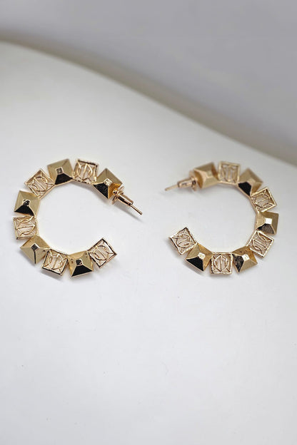 Spaced Small Carved Hoops 