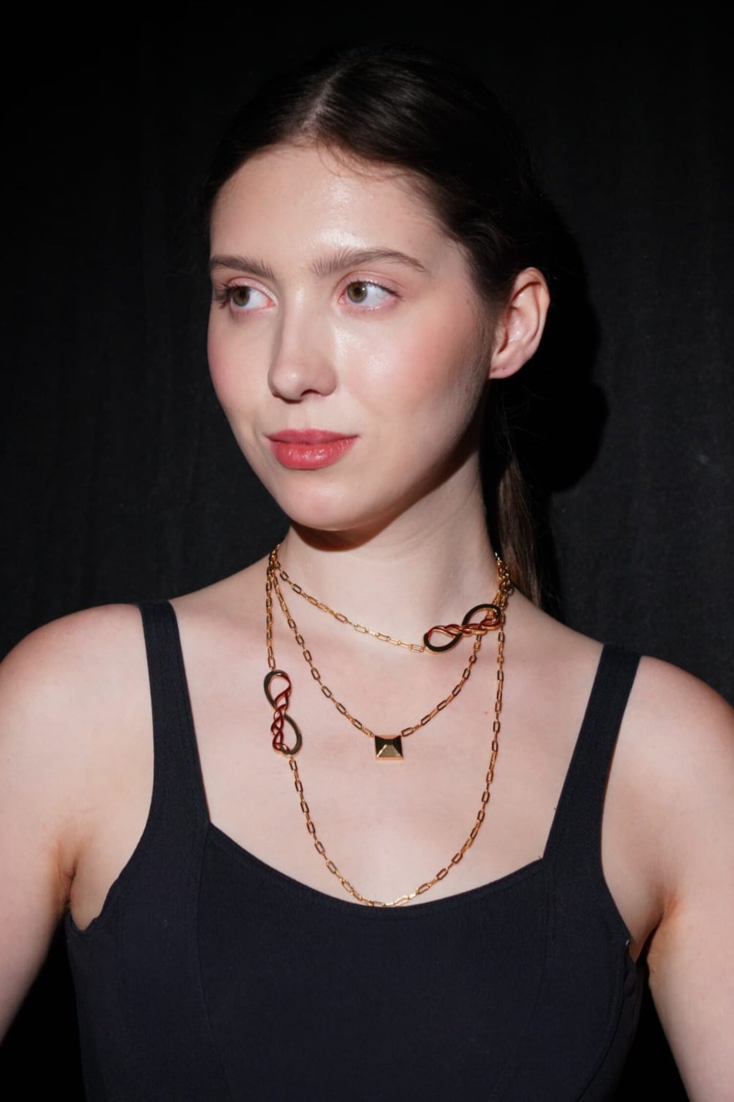 Infinity Stacked Chain Necklace 