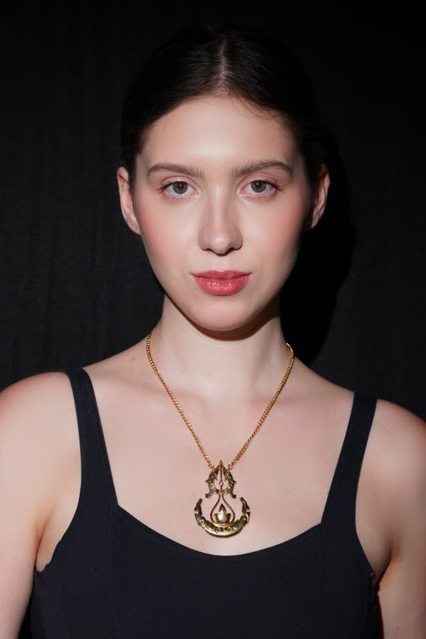Carved Fish Pendant Necklace 