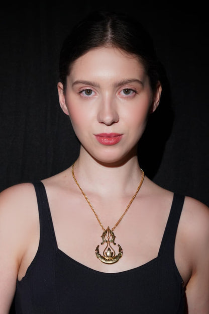 Carved Fish Pendant Necklace 