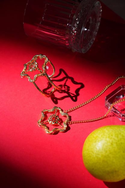 Floral Carved Pendant Necklace 