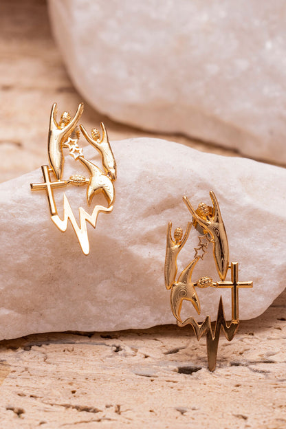 La Croix Textured Stud Earrings 