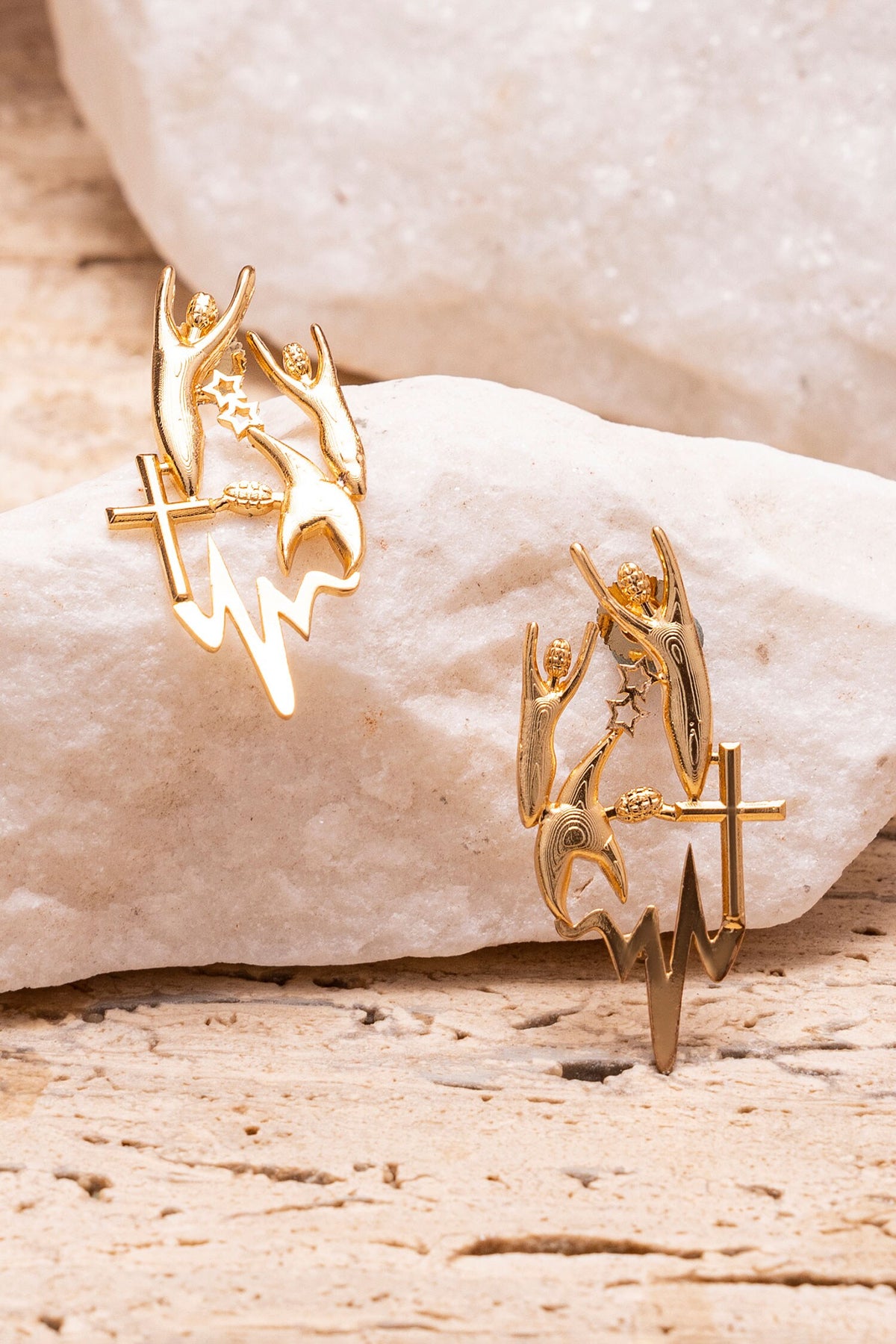 La Croix Textured Stud Earrings 