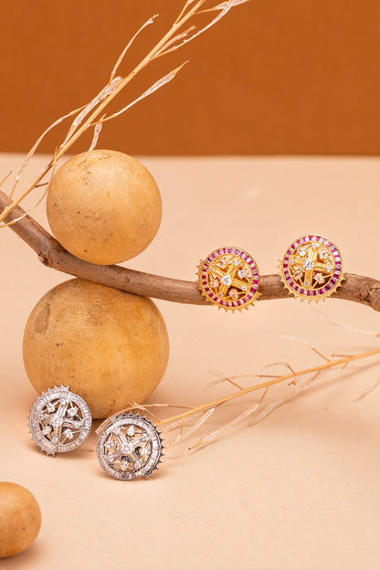 Couler Da Studded Round Earrings 