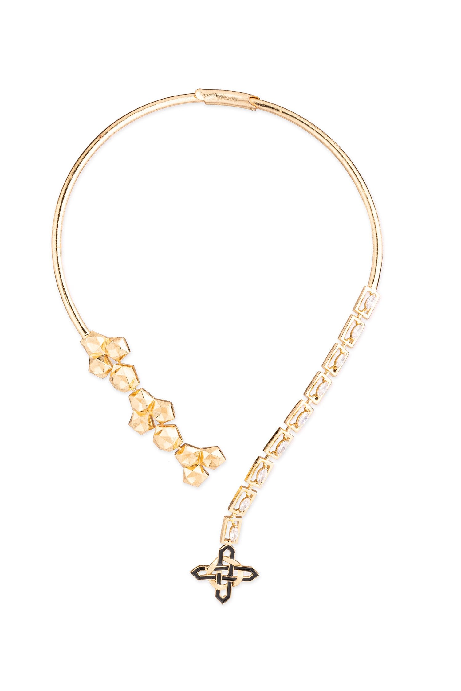 Lerez Stone Studded Lariat Necklace 