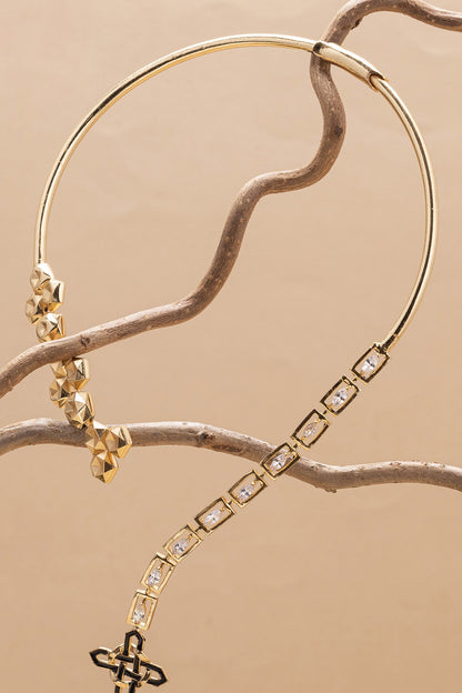 Lerez Stone Studded Lariat Necklace 
