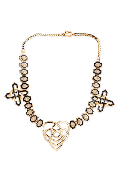 Hexagone Enamelled Geometric Necklace 