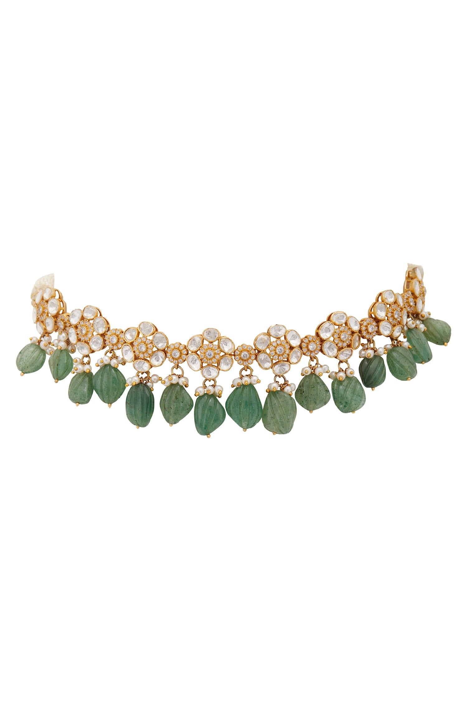Kaveri Polki Floral Motif Embellished Choker 