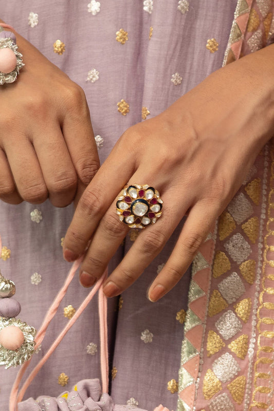 Kashvi Utrai Polki Embellished Ring 