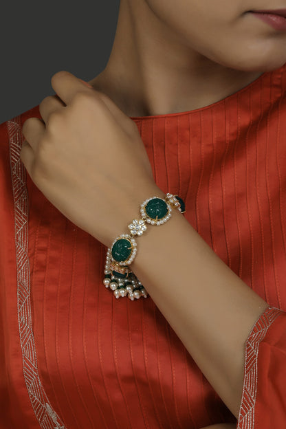 Chhaya Polki & Pearl Embellished Bracelet 